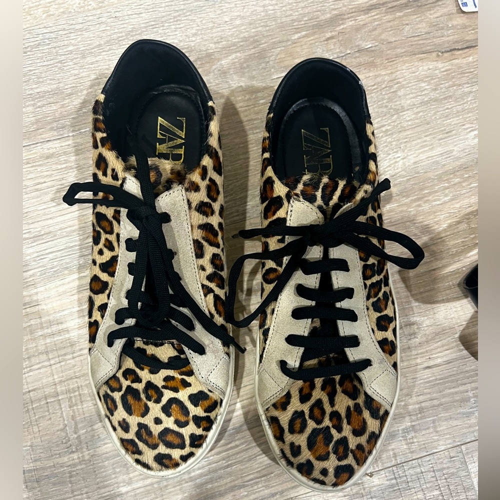 Zara leopard print sneakers size 8.5
